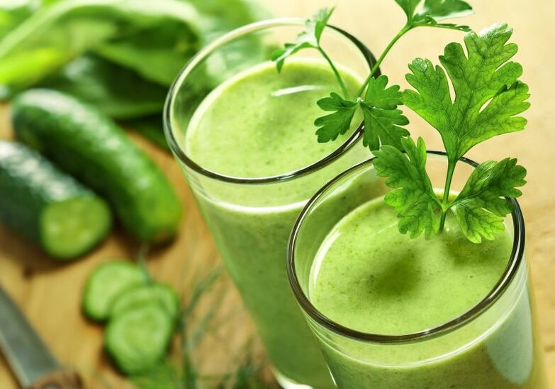 succo di cetriolo con prezzemolo per la prostatite